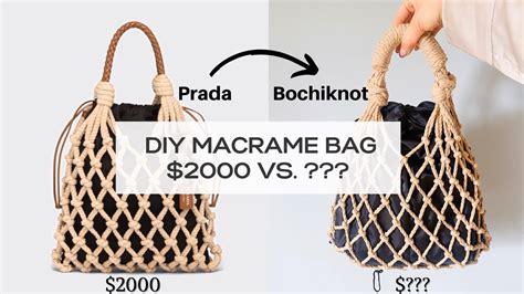 prada macrame|How to DIY a $2000 Prada Macrame Net Bag .